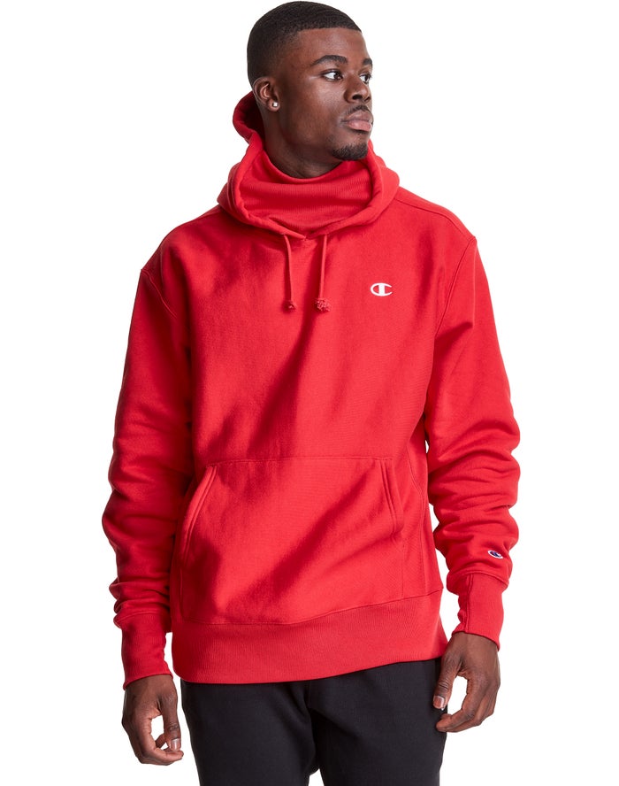 Champion Defender Series Reverse Weave® With Attached Ribbed Inset Mask Erkek Kapşonlu Sweatshirt Kı